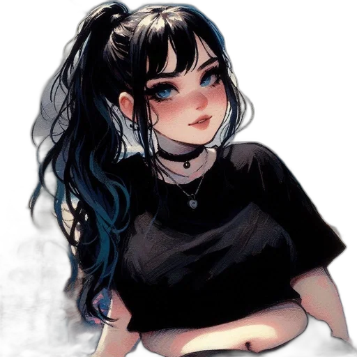 dress, face, hair, creature transparent PNG cut-out