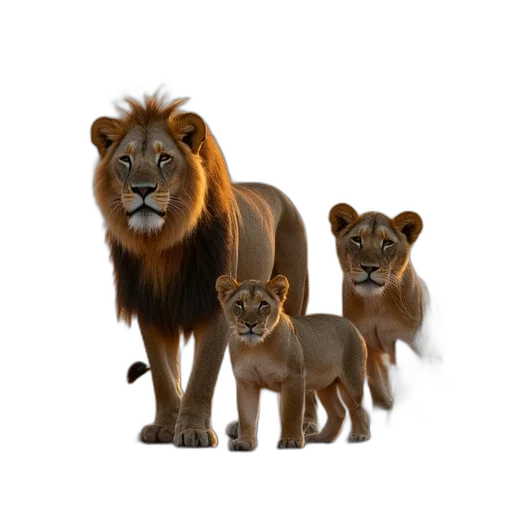 animal, crown, 3d render, concept art transparent PNG cut-out