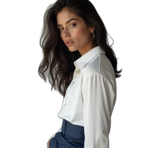 jacket, dress, staff, hair transparent PNG cut-out