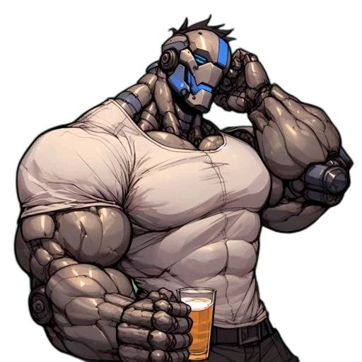 robot, mask, staff, weapon transparent PNG cut-out