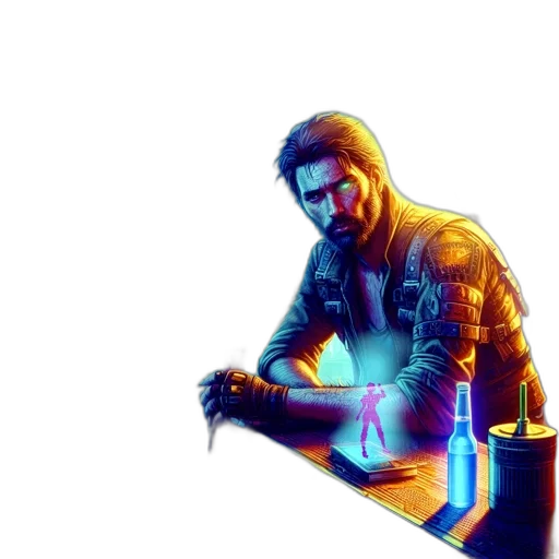 jacket, weapon, robot, sword transparent PNG cut-out