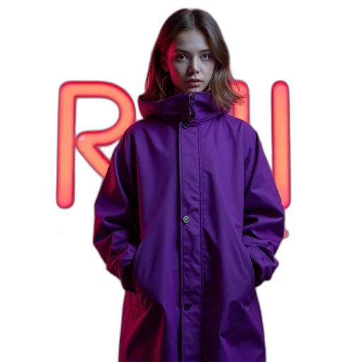 jacket, dress, vaporwave, cyberpunk transparent PNG cut-out