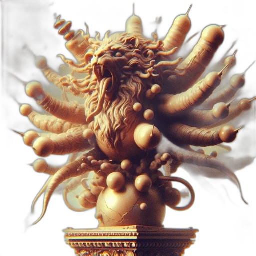 crown, dragon, staff, creature transparent PNG cut-out