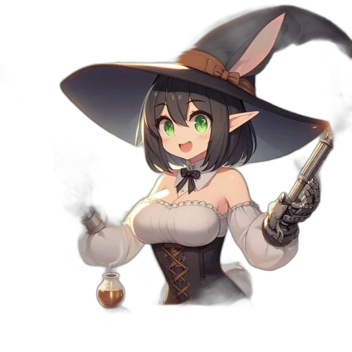 staff, weapon, hat, dress transparent PNG cut-out
