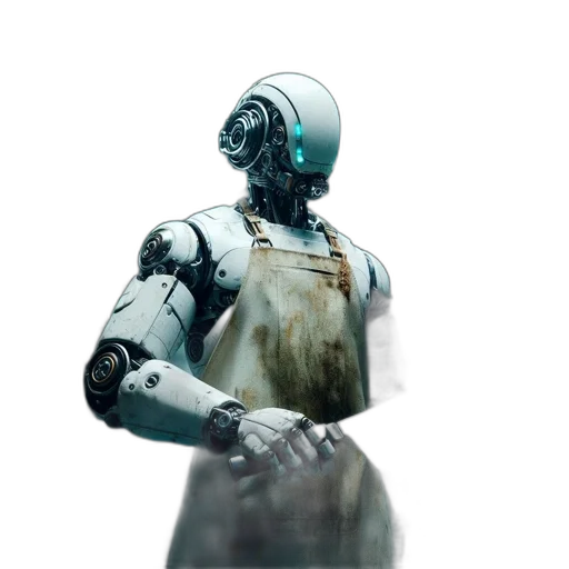 robot, mask, creature, staff transparent PNG cut-out
