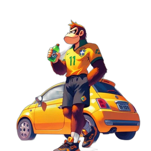 car, concept art, cartoon, 3d render transparent PNG cut-out