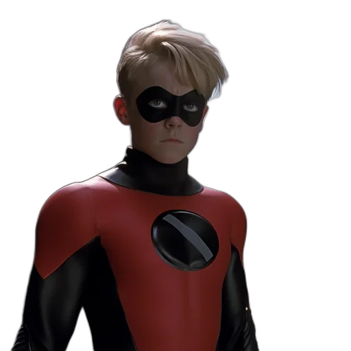 3d render, superhero, red, black transparent PNG cut-out