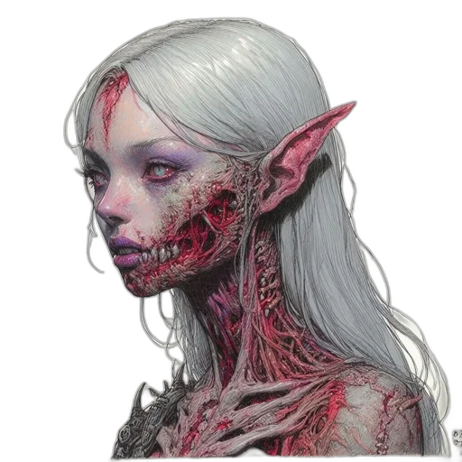 face, creature, concept art, fantasy art transparent PNG cut-out