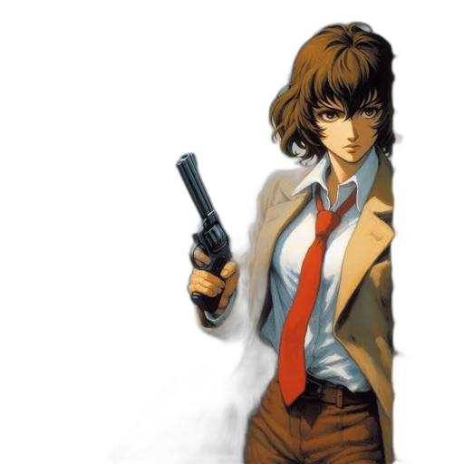 jacket, weapon, concept art, comic book art transparent PNG cut-out