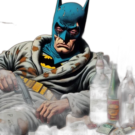comic book art, concept art, photorealistic, batman transparent PNG cut-out