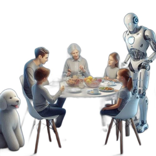 robot, food, concept art, 3d render transparent PNG cut-out