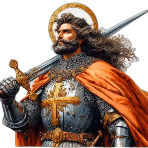 sword, crown, fantasy art, photorealistic transparent PNG cut-out
