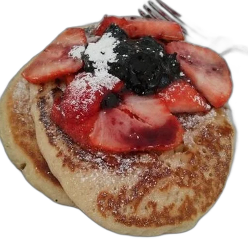 food, photorealistic, plate, pancakes transparent PNG cut-out
