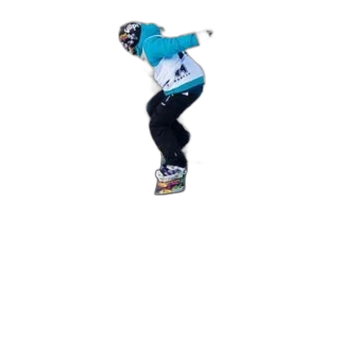 staff, 3d render, snowboarder, mid-air transparent PNG cut-out