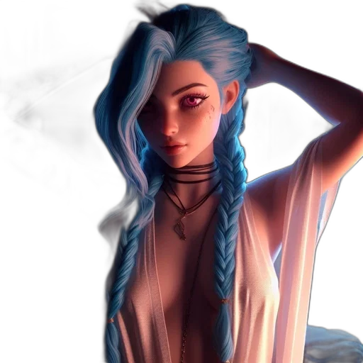 dress, hair, jewelry, fantasy art transparent PNG cut-out