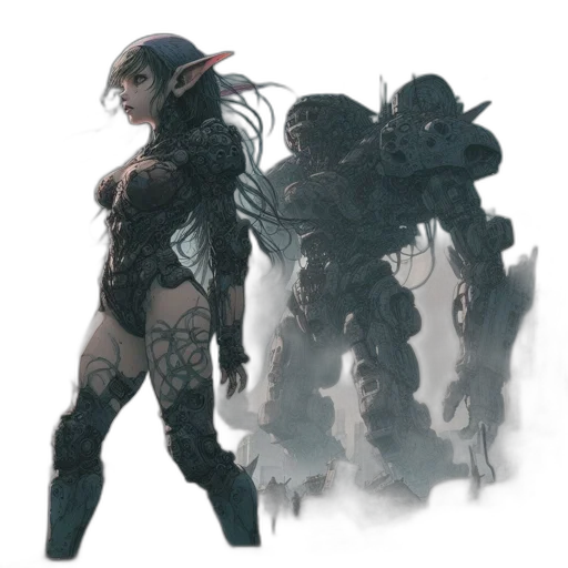 robot, weapon, concept art, fantasy art transparent PNG cut-out