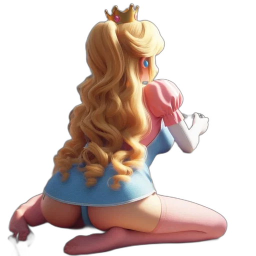 crown, dress, hair, staff transparent PNG cut-out