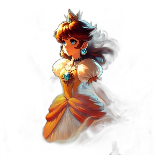 dress, crown, staff, concept art transparent PNG cut-out