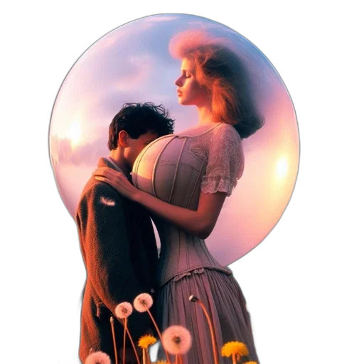 dress, umbrella, flower, mask transparent PNG cut-out