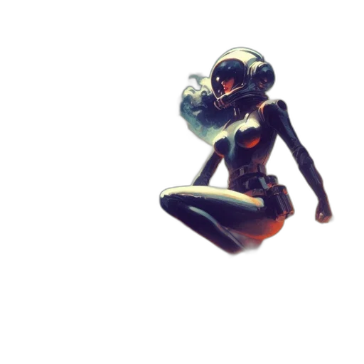 robot, creature, mask, weapon transparent PNG cut-out