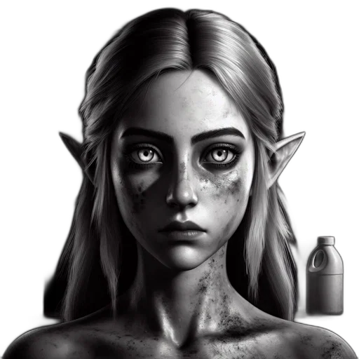 face, bottle, dress, fantasy art transparent PNG cut-out