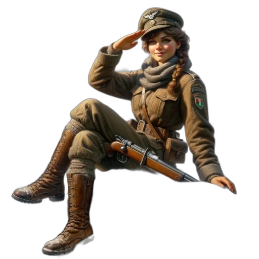staff, weapon, jacket, hat transparent PNG cut-out