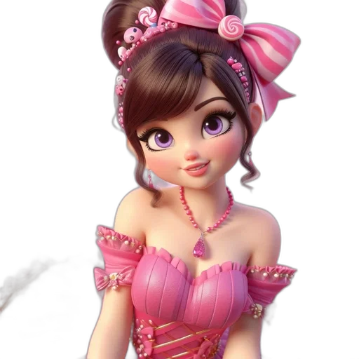 dress, jewelry, staff, 3d render transparent PNG cut-out