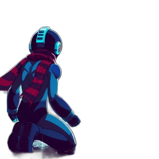 jacket, robot, mask, comic book art transparent PNG cut-out