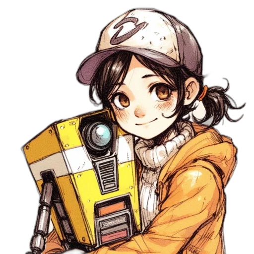 robot, staff, weapon, watercolor transparent PNG cut-out