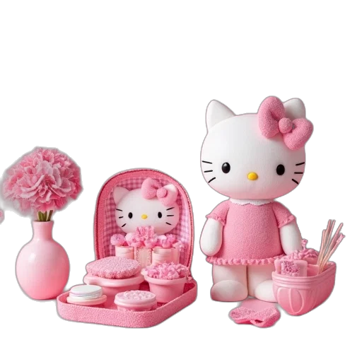 3d render, concept art, hello, kitty transparent PNG cut-out
