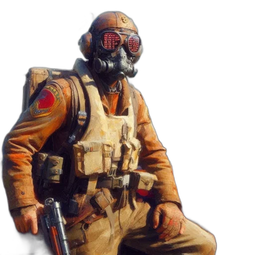 mask, weapon, jacket, staff transparent PNG cut-out