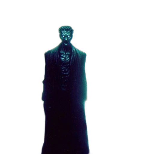 jacket, mask, staff, creature transparent PNG cut-out