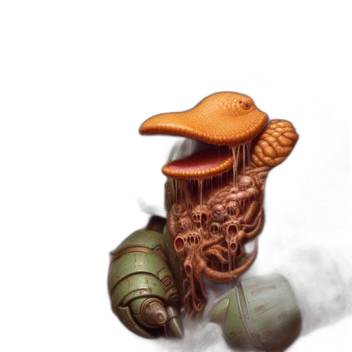 robot, hat, staff, creature transparent PNG cut-out