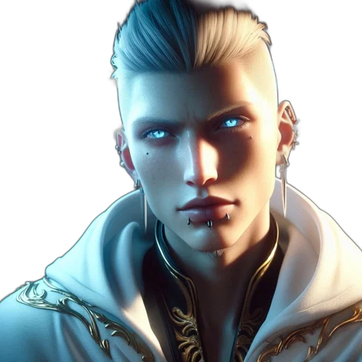 jacket, face, staff, concept art transparent PNG cut-out