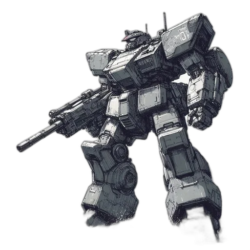 robot, weapon, concept art, pixel art transparent PNG cut-out