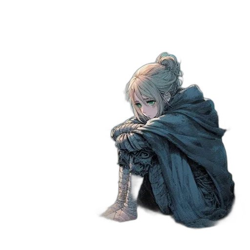 weapon, sword, jacket, staff transparent PNG cut-out