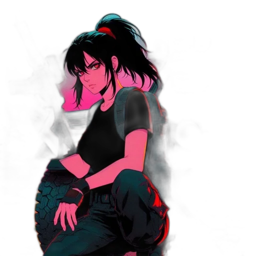 jacket, concept art, anime, cyberpunk transparent PNG cut-out
