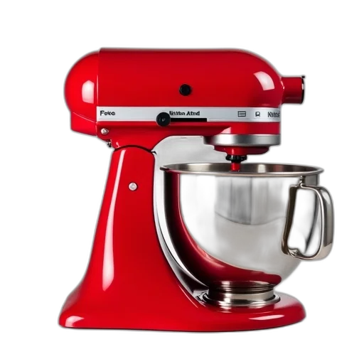 red, kitchenaid, mixer, stainless transparent PNG cut-out