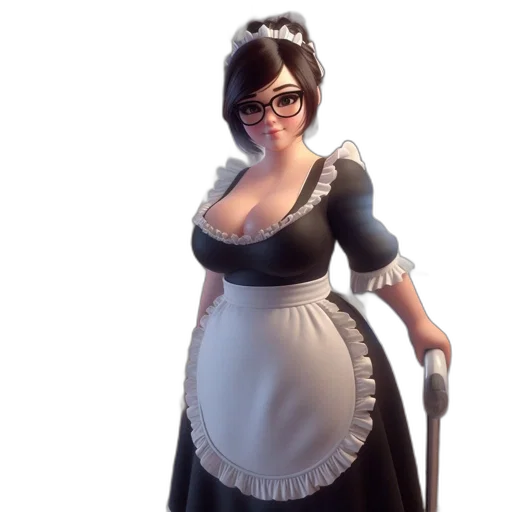 dress, staff, 3d render, concept art transparent PNG cut-out