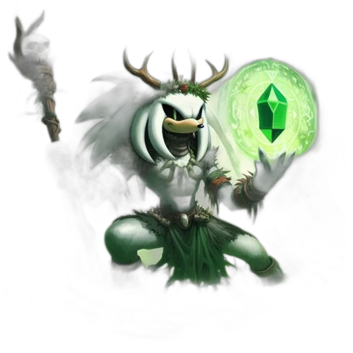 mask, staff, creature, fantasy art transparent PNG cut-out