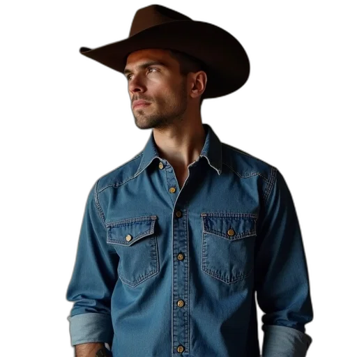 jacket, hat, mens, western transparent PNG cut-out