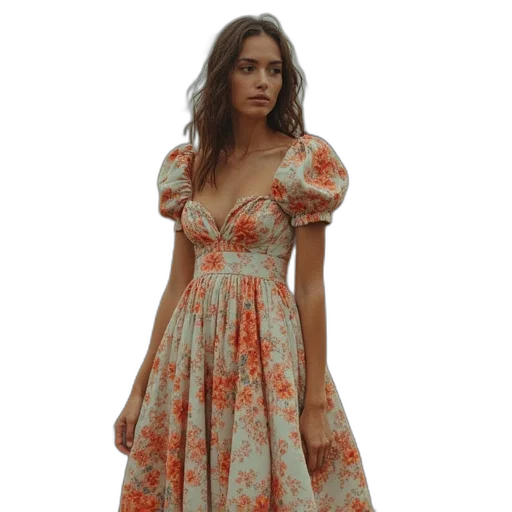 dress, earth tones, colorful, red transparent PNG cut-out