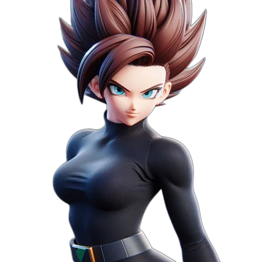 hair, jacket, concept art, 3d render transparent PNG cut-out