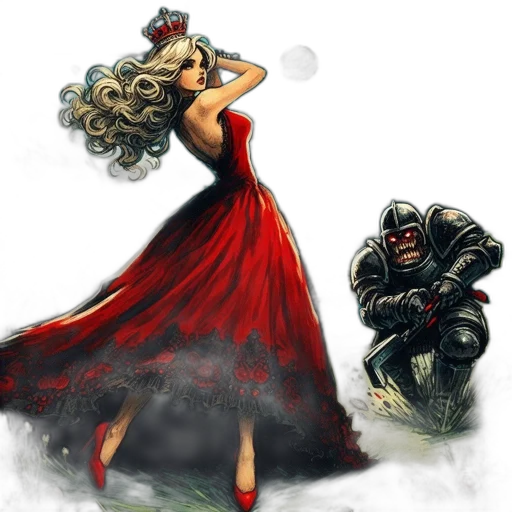 dress, comic book art, concept art, fantasy art transparent PNG cut-out
