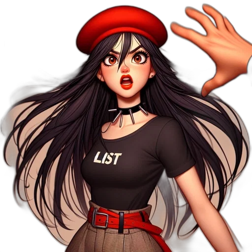 staff, hat, dress, concept art transparent PNG cut-out