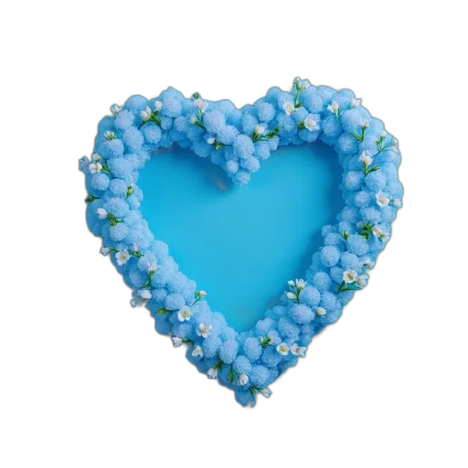 jewelry, flower, 3d render, blue transparent PNG cut-out