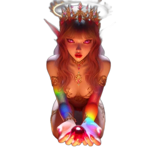 crown, jewelry, staff, fantasy art transparent PNG cut-out