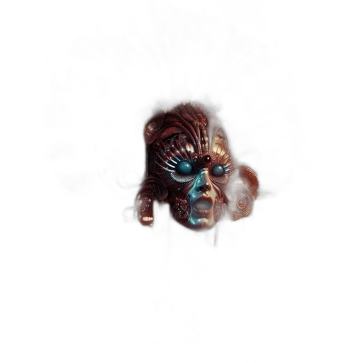 mask, creature, hair, face transparent PNG cut-out