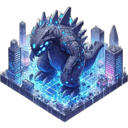 dragon, creature, animal, pixel art transparent PNG cut-out