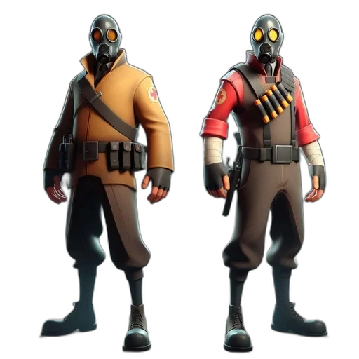 mask, jacket, concept art, 3d render transparent PNG cut-out